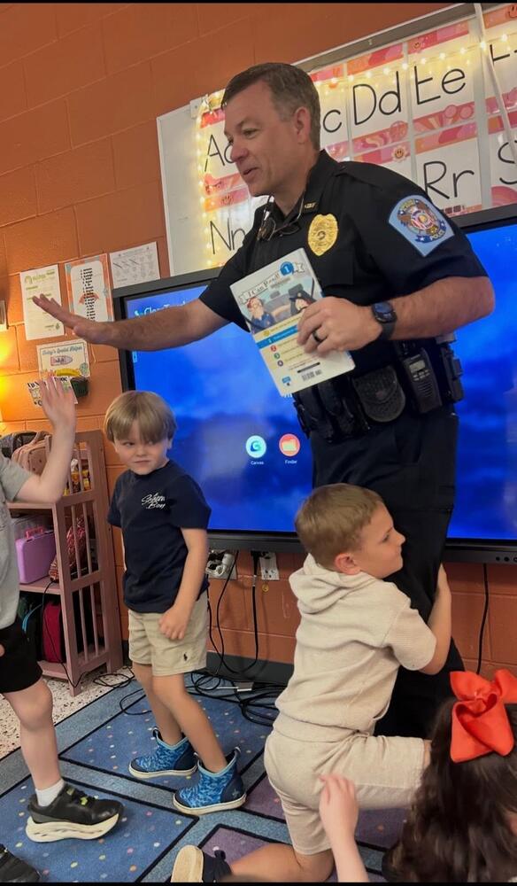 Chief Steelman engaging with students